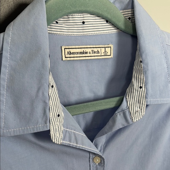 Abercrombie & Fitch Sky Blue Button-Up Shirt Size L•EUC Excellent Used Condition - Picture 3 of 8